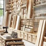 Dubai carpentry workshop showcasing five common types of wooden materials